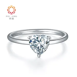 แหวนหมั้นเพชรแท้ Lab ปลูกเพชรแหวนนิรันดร์คลาสสิกแหวนง่ายสำหรับผู้หญิงราคา