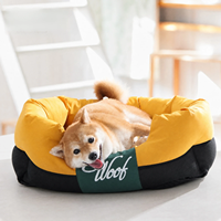 Lits pour animaux de compagnie avec coussin amovible et lavable, nettoyage facile, lits pour chats, motif uni, coton confortable, lit surélevé de luxe