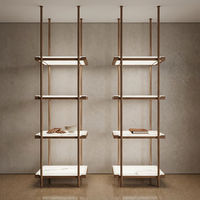 Étagère murale décorative en acier inoxydable doré avec design en anneau, support de suspension SS304 pour hôtel et boutique