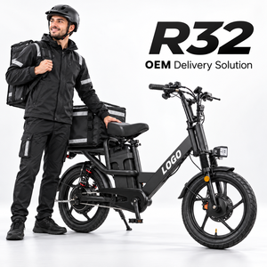Bicicleta Eléctrica Plegable de 48V 32Ah con Logotipo Personalizado, 750W, Doble Suspensión, Freno Hidráulico de 180mm, Alarma Antirrobo, para Entrega de Carga R32 - Product Image 1