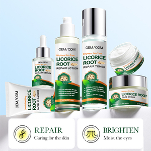 Kit de soins de la peau de marque privée OEM ensemble de soins de la peau éclaircissant hydratant racine de réglisse - Product Image 5