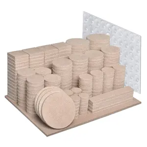 फर्नीचर ग्लाइडर सेट 310 टुकड़े बेज 10 आकार स्वयं चिपकने वाला लकड़ी या टुकड़े टुकड़े फर्श के लिए पैड महसूस किया