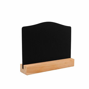 Pizarra pequeña de mesa, Mini pizarras de doble cara con base de madera de pie, letreros de pizarra regrabables, soportes de menú de madera - Product Image 6