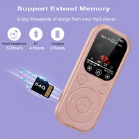 Lecteur de musique MP3/WAV (modèle exclusif) MP3-01D avec écran HD de 2 pouces pour une autonomie de 10 à 15 heures (Bluetooth 5.2) - Walkman portable