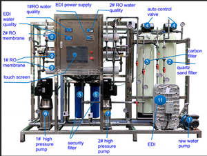 250LPH Full Automatic Laboratory <strong>Sterile</strong> Ultrapure Water High Purity <strong>System</strong> Two-stage RO <strong>System</strong> EDI Device - Product Image 2