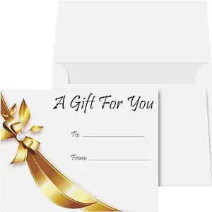 Custom Blank Gift Certificates gift envelope card envelope Great for Small Business Vouchers Coupons