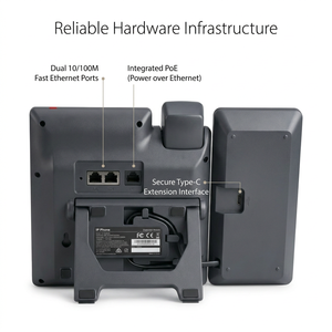 Téléphone IP à écran couleur 8 lignes SIP avec console <span class=keywords><strong>VoIP</strong></span> Gigabit PoE à 32 touches et extension latérale pour hôtels et entreprises - Product Image 3