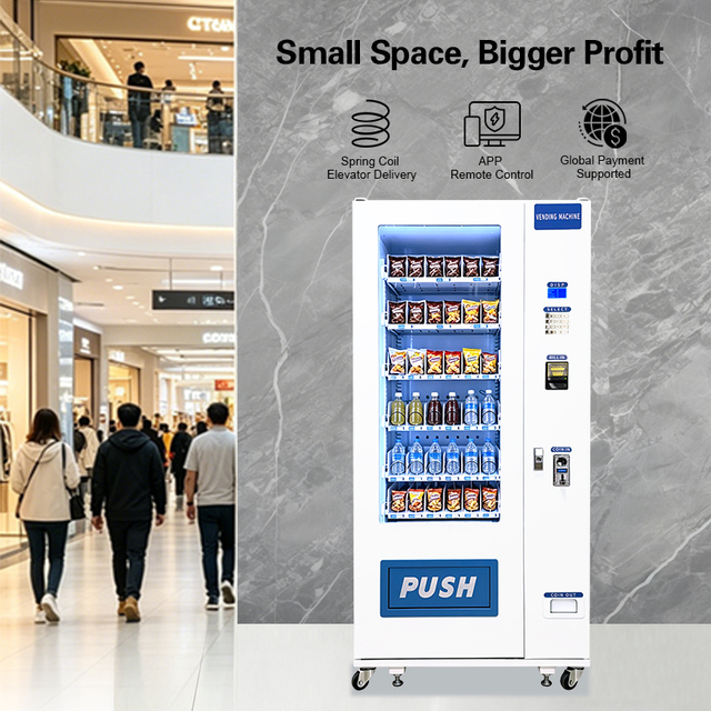 36 Slots Refrigerated Vending Machine - Touchscreen Cash/Coin/QR/Card Payment APP Remote Management