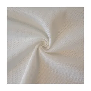 Quick Dry Sportswear Mesh Fabric 5*1 White 100GSM 100% Polyester Mesh Fabric For Running T Shirt