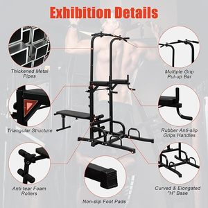 조정 가능한 스틸 프레임 파워 스테이션 가정용 피트니스 장비 풀업 바 스쿼트 랙 - Product Image 6