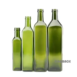 Garrafa de vidro quadrada transparente/âmbar/verde, garrafa de vidro com parafuso, 250ml/500ml/750ml