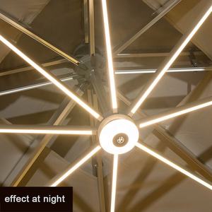 도매 캔틸레버 우산 12ft 태양 우산 및베이스 LED 조명 파라솔 파티오 정원 가구 고급 야외 우산 - Product Image 3