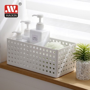 Haixing paniers de bureau rectangulaires en rotin tissé panier en plastique organisateur de rangement pour la maison - Product Image 3