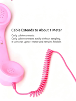 Auricular Retro de Plástico para Teléfono con Conector Tipo C para Teléfonos Móviles, Modelo TT-1, Receptor de Llamadas