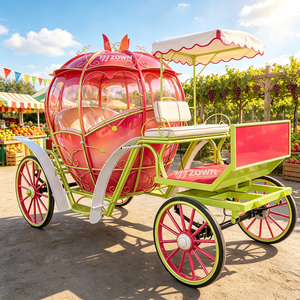 Calèche de Mariage Électrique Dorée en Forme de Citrouille Cendrillon pour Visites Touristiques - Product Image 1