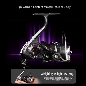 Carrete de Pesca Giratorio Takuma con Bobina de Metal, Cuerpo de Fibra de Carbono, 7+1 Rodamientos, Sistema Antirretorno de Rosca para Lago y Río - Product Image 2