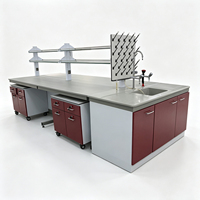 Table de laboratoire, poste de travail de chimie, biologie et physique avec évier