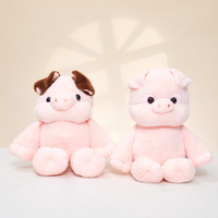 Jouets en peluche doux et mignons sur le thème de la forêt (éléphant, panda, cochon, vache, renard) pour le confort et l'accompagnement des bébés, cadeau de fêtes