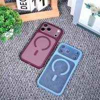 Nouvelle coque de téléphone magnétique transparente mate de luxe pour iPhone 18 Pro 17 Air 16 15 14 13 12 Pro Max avec cache-objectif détachable