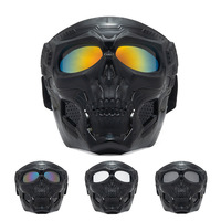 Masque de crâne en plastique pour casque de moto tactique avec lunettes