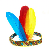 Serre-tête ethnique style indien avec plumes, personnalisable, réglable, unisexe, pour Noël, Halloween, fête, mascarade, danse