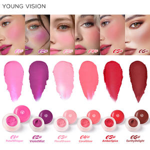 YOUNG VISION 6-Color mate terciopelo rojo delicado Natural Mineral crema cara maquillaje desnudo Mousse Blush Mud para labios y mejillas - Product Image 2