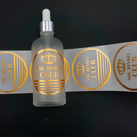 Huile essentielle or feuille d'emballage étiquette cosmétique marque de luxe autocollant personnalisé