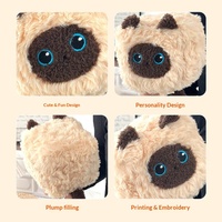 Coussin en peluche chat siamois mignon sur le thème du pain avec rembourrage en coton PP - Adorable jouet en peluche animal pour bébé (Chat noir et chat Ragdoll)
