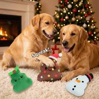 Jouet en peluche pour chien Famipet, nouveau design personnalisé en forme de crotte de Noël, mignon, doux, à effet froissé et couineur