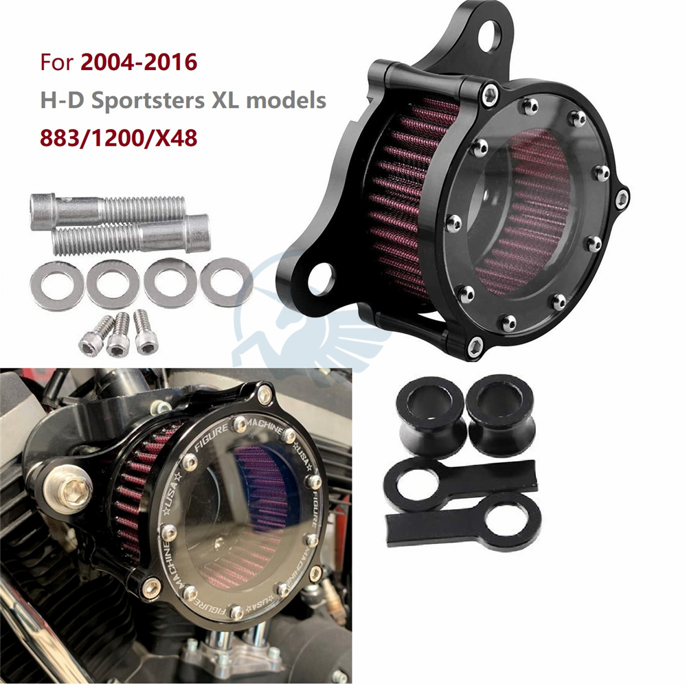 Motorcycle Air Filter CNC Air Cleaner Intake System Kit For Harley Sportster XL883 XL1200 Iron 883 48 72 Seventy-Two 1991-2021