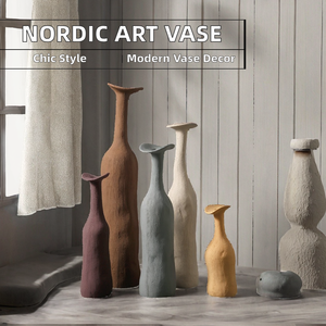 Art nordique Vase de table Antique Arrangement de fleurs d'embryon en céramique pour ornement de Style nordique uni de salon - Product Image 2
