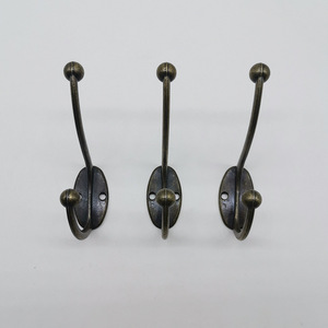 Hongzun Photo Frame Vintage <b>Wall</b> Mounted Double Coat <b>Hooks</b> With Hole Punching For Bathroom And Entryway Use - Product Image 2