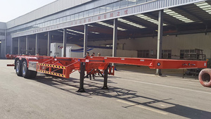Prix usine Semi-remorque porte-conteneurs à châssis squelette en acier 2 essieux 45 pieds avec verrous de conteneur, neuve, capacité de charge 50000 kg, remorque robuste - Product Image 4