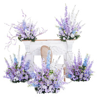 Centre de table en cascade de fleurs en soie, 60 cm, roses blanches, arrangement floral suspendu pour la réception de mariage, décoration de table