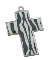 Porte-clés personnalisé, croix en métal de couleur émail, pièces