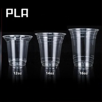 Gobelet jetable biodégradable et écologique en PLA pour boissons froides, 16 oz et 20 oz, avec couvercle alimentaire sûr et design personnalisé, échantillon gratuit