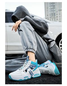 Chaussures de sport montantes respirantes pour hommes 2025 – Tendance décontractée pour jeunes, style basketball, avec semelle EVA rehaussante - Product Image 6