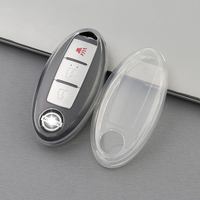 Porte-coque de couverture de clé de voiture en TPU souple Transparent pour Nissan Sylphy Bluebird TIIDA X-TRAIL Qashqai coups de pied porte-clés porte-clés