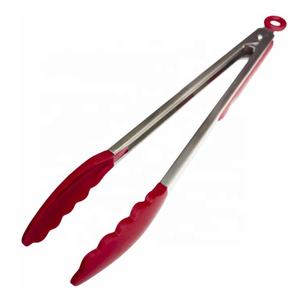 12 inç eşyaları silikon kauçuk uzun boyutları özel Logo ağır barbekü gıda maşası - Product Image 1