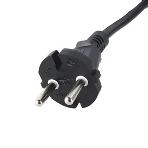 European Standard 2 pin power plug 16A 250V ElectrIcal tool head cable H03VVH2-F 2*0.75mm Approved EU power cord