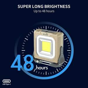 Lampe de tente portable WARSUN à <span class=keywords><strong>suspension</strong></span> magnétique, certifiée CE, rechargeable, à intensité variable, pour camping d'urgence en extérieur – Grande Vente - Product Image 3