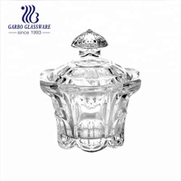 Vente chaude Pot à bonbons en verre gravé de fleurs avec couleur pulvérisée Design fantaisie Pot à bonbons, biscuits, desserts pour servir à la maison, en cuisine