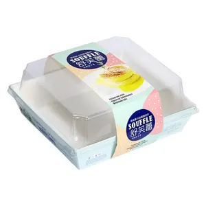 Individuell gefertigte einweg durchsichtige schweizerische Plastikrolle für Sandwich Fleisch PVC Kuchen Gebäckbox Kuchenverpackung Papierbox