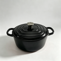 Ensemble de 3 ustensiles de cuisson en fonte émaillée, résistants au four, casseroles, poêles et faitouts, compatibles induction et gaz
