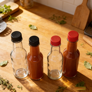 Botellas de vidrio transparente vacías de 90ml, 150ml, 250ml para salsa picante Woozy Chili, ensalada, <span class=keywords><strong>Tabasco</strong></span> y pimienta - Product Image 1