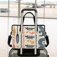 Sac à ordinateur portable matelassé personnalisé avec imprimé canoë hawaïen, pour les voyages, le travail et les marques privées