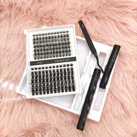 Kits d'Extensions de Cils en Cluster DIY, Courbure D, Extensions de Cils Segmentés, Kit DIY de Cils en Cluster