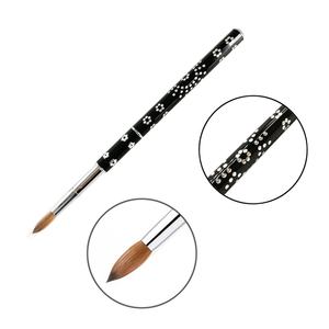 Pinceau à ongles en acrylique Kolinsky avec manche en métal noir cristallin, tailles personnalisées pour le nail art professionnel - Product Image 3