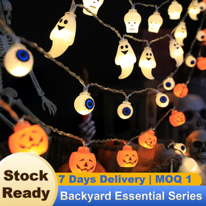 Guirlandes lumineuses d'Halloween Citrouille/Fantasme/Crâne/Œil 1,5-10m Étanche <span class=keywords><strong>4</strong></span> Modes à Piles Décoration Intérieure/Extérieure - Product Image 1