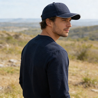 Casquette de baseball de haute qualité en coton imprimé avec logo, en polyester, à visière incurvée, broderie New York, 6 panneaux, chapeau noir avec logo personnalisé